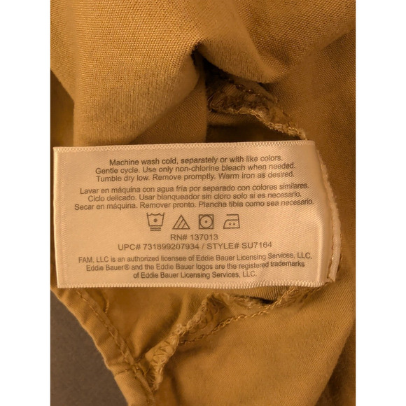 Eddie Bauer Shirt Mens XL Heavy Button Down Long Sleeve Tan Outdoor 100% Cotton - Picture 8 of 9